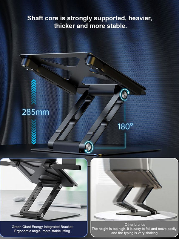 Adjustable Foldable Portable Laptop Stand / Riser / Staender For Desk And Table Travel Apple Macbook Air Notebook Holder Stand With Phone Holder