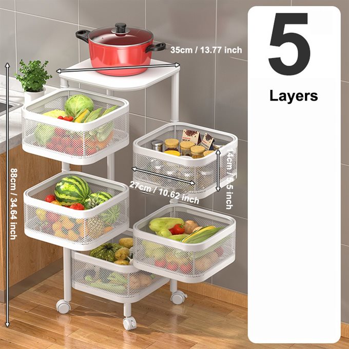 Martoffes™ Rotatable Vegetable Multi-layer Kitchen Basket, vegetable basket,  fruit and vegetable basket, onion baskets, fruit and vegetable storage –  Martoffes Store