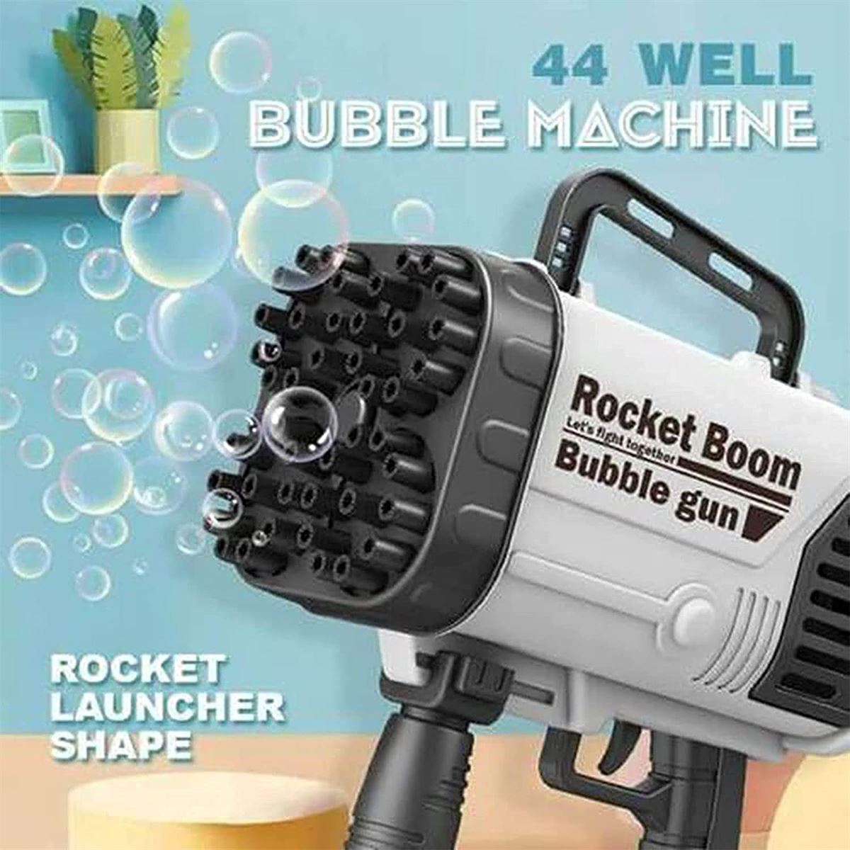 Bubble Gun Machine Rocket 12 Hole Bubble Maker