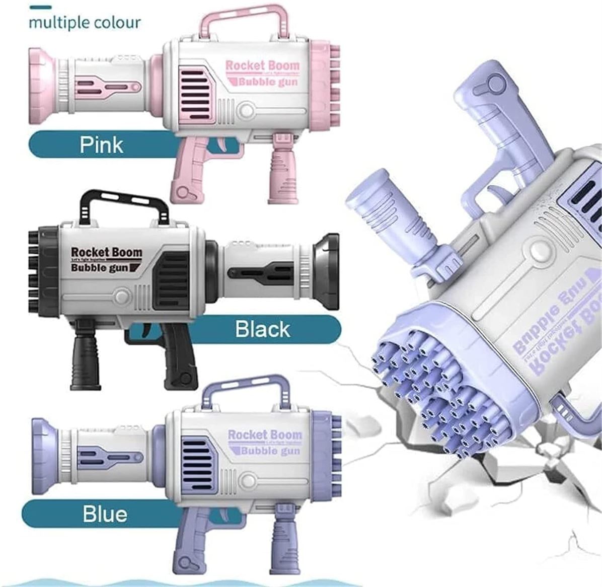 The Z1 Bubbles Machine Gun Rocket Launcher with LED Lights – Gadgetz1